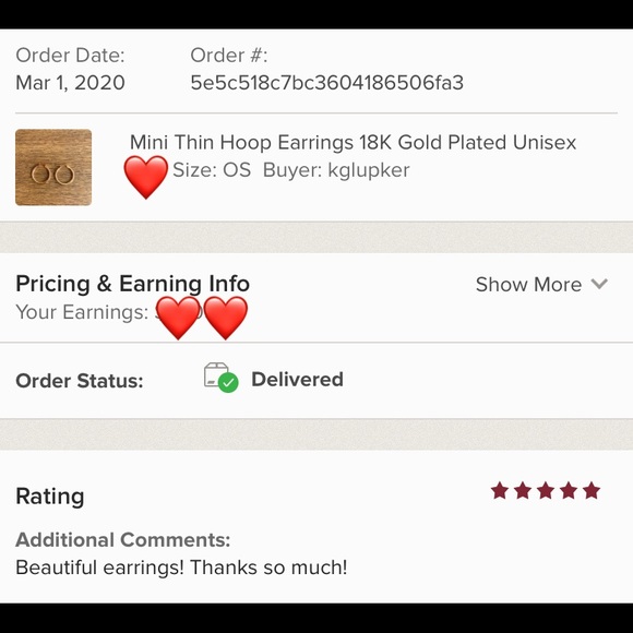 Mini Thin Hoop Earrings 18K Gold Plated Unisex - Picture 8 of 8